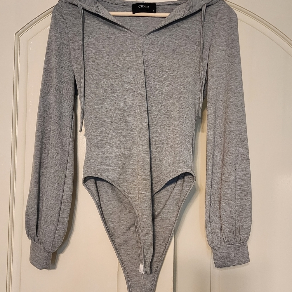 Cider Gray Womens Bodysuit, Sz S